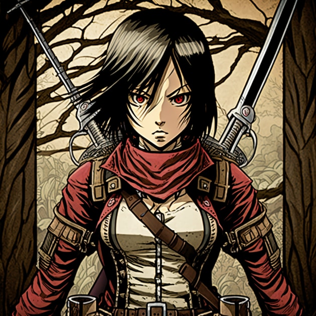 mikasa-ackerman-art-style-of-john-tenniel