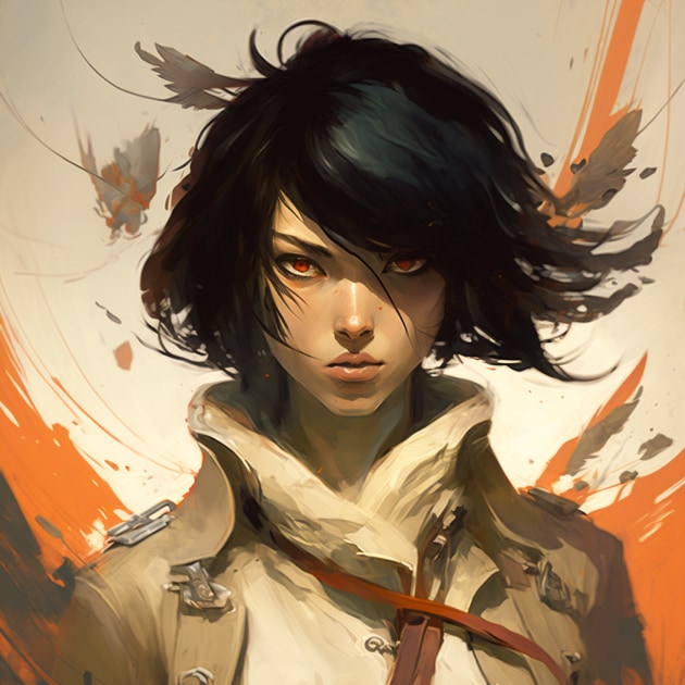 mikasa-ackerman-art-style-of-peter-mohrbacher