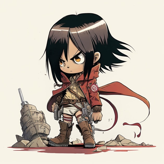 mikasa-ackerman-art-style-of-skottie-young