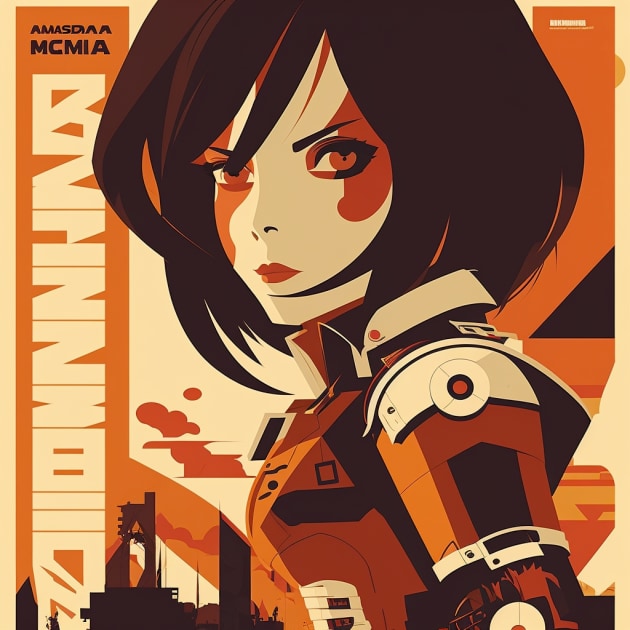 mikasa-ackerman-art-style-of-tom-whalen