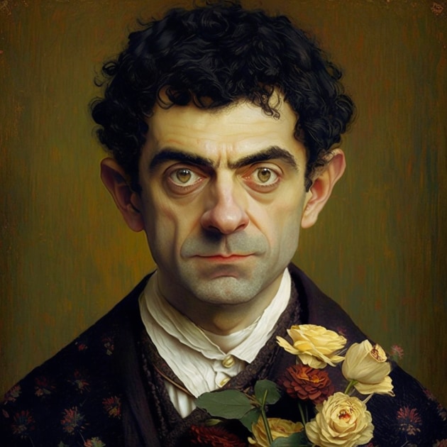 mr-bean-art-style-of-gustav-klimt