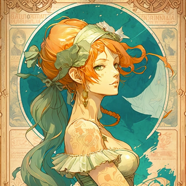 nami-art-style-of-alphonse-mucha