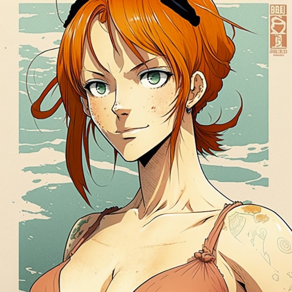 One Piece Nami anime. beautiful anime art. trending on