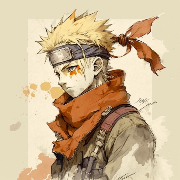Naruto Uzumaki in the Art Style of Akihiko Yoshida