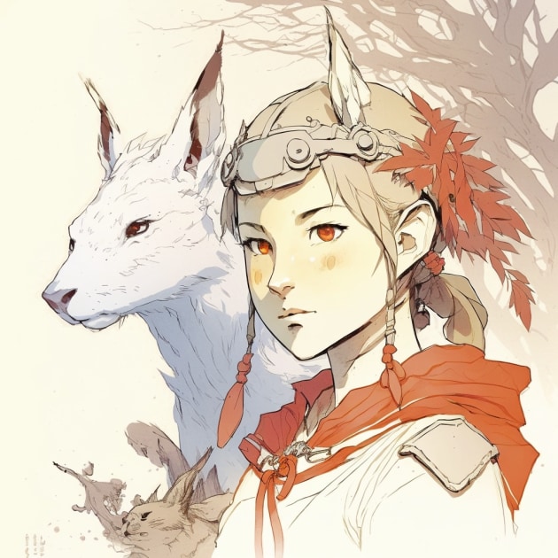 princess-mononoke-art-style-of-akihiko-yoshida