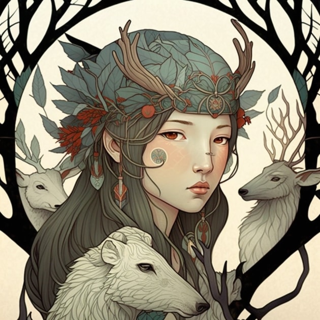 princess-mononoke-art-style-of-audrey-kawasaki