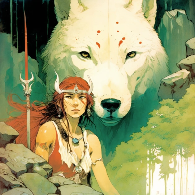 princess-mononoke-art-style-of-charles-vess