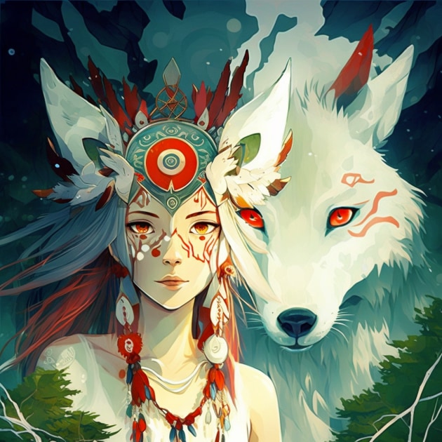 princess-mononoke-art-style-of-chiho-aoshima