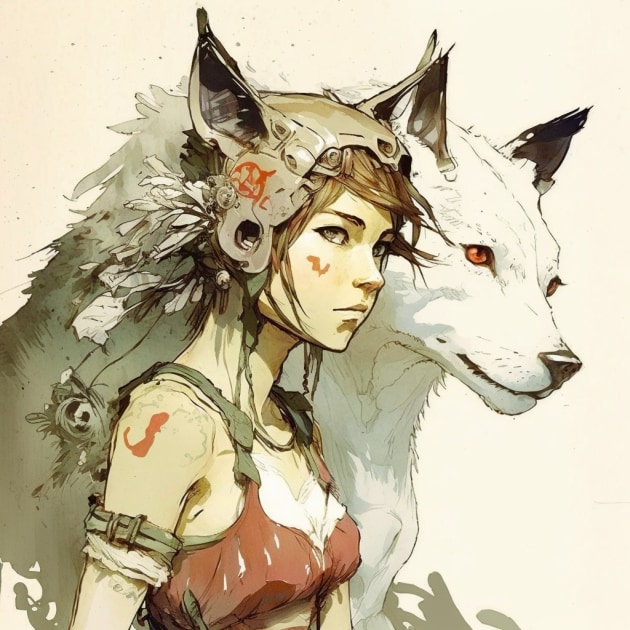 princess-mononoke-art-style-of-claire-wendling