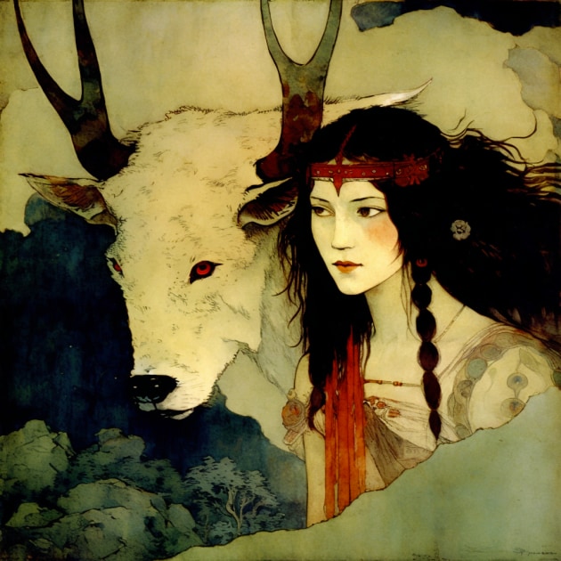 princess-mononoke-art-style-of-edmund-dulac