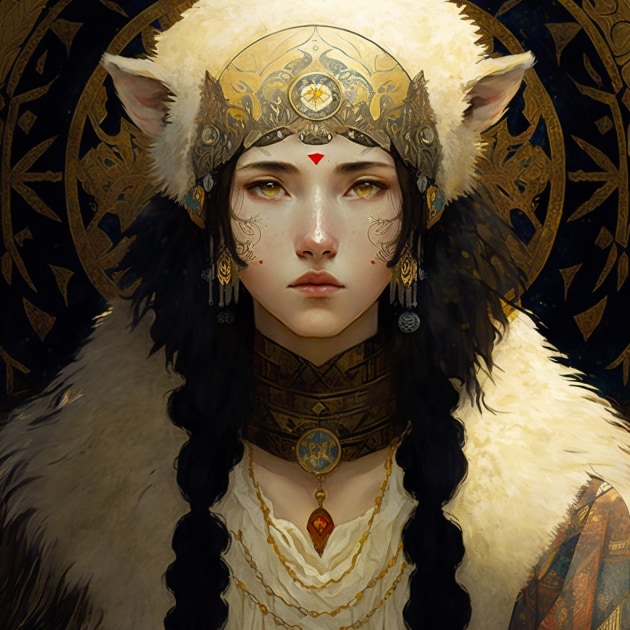 princess-mononoke-art-style-of-gustav-klimt