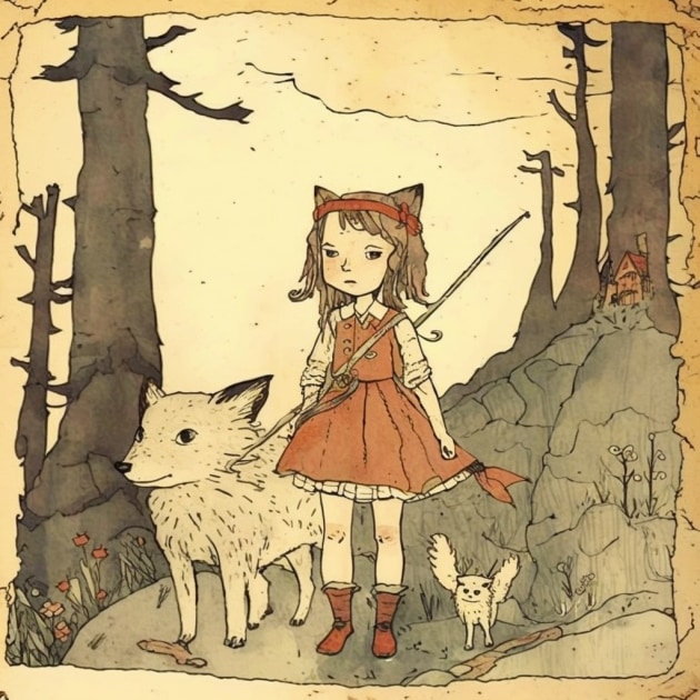 princess-mononoke-art-style-of-henry-darger