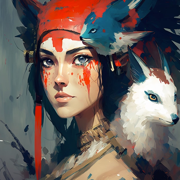 princess-mononoke-art-style-of-iryna-yermolova