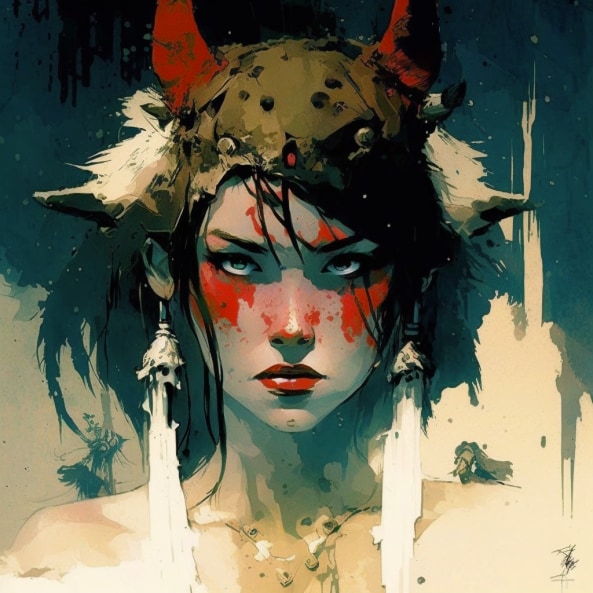 princess-mononoke-art-style-of-jeffrey-catherine-jones