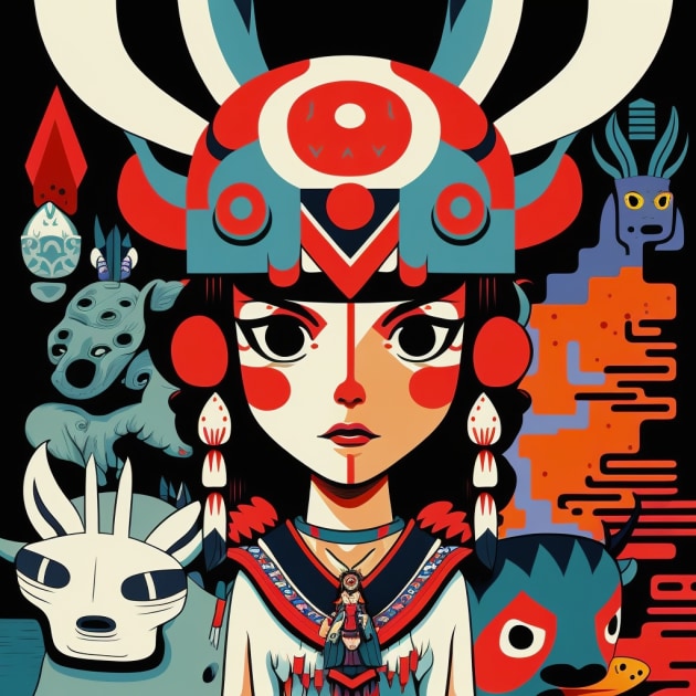 princess-mononoke-art-style-of-jon-burgerman