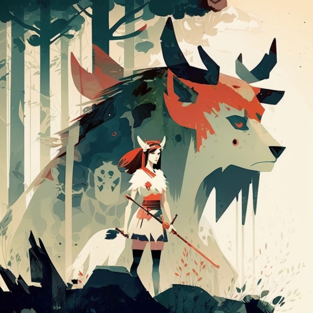 princess-mononoke-art-style-of-keith-negley