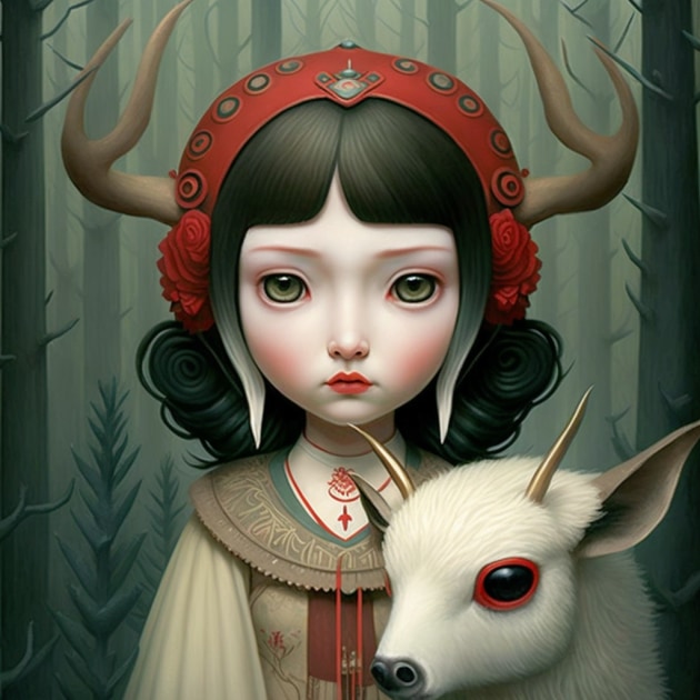 princess-mononoke-art-style-of-mark-ryden