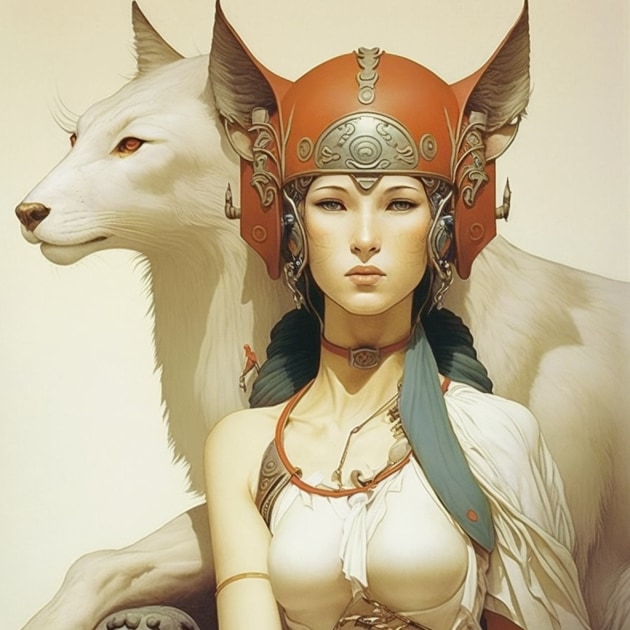 princess-mononoke-art-style-of-michael-parkes