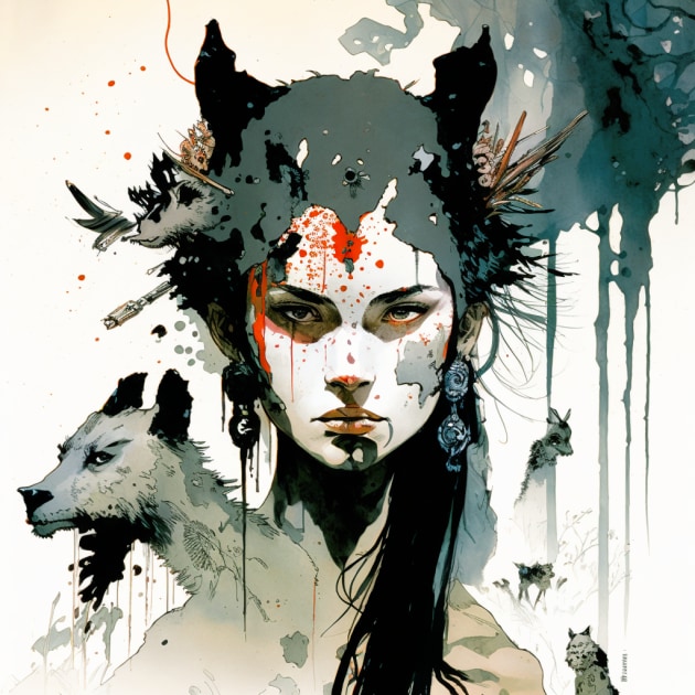 princess-mononoke-art-style-of-sergio-toppi