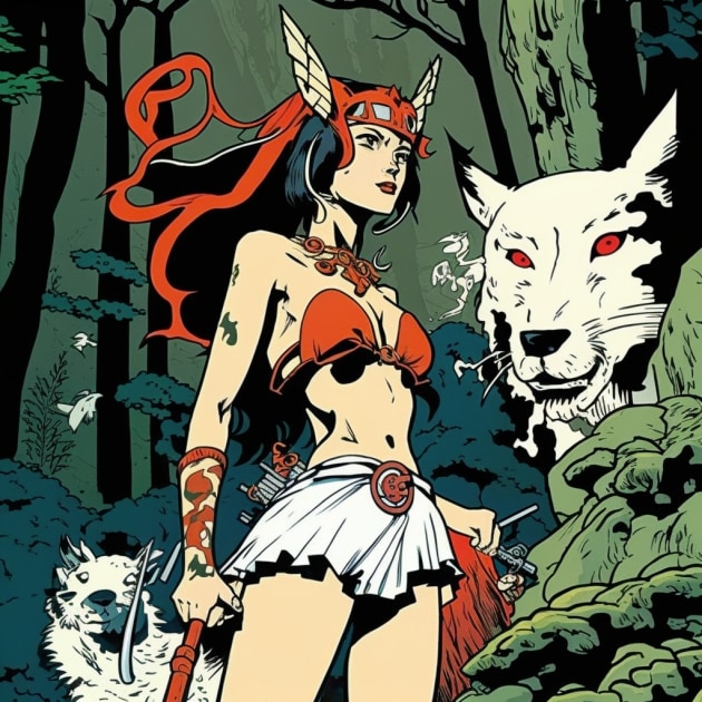 princess-mononoke-art-style-of-steve-ditko