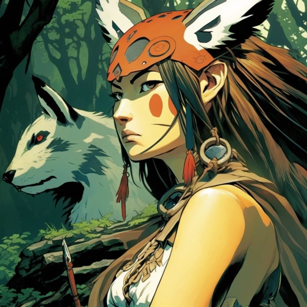 princess-mononoke-art-style-of-steve-rude