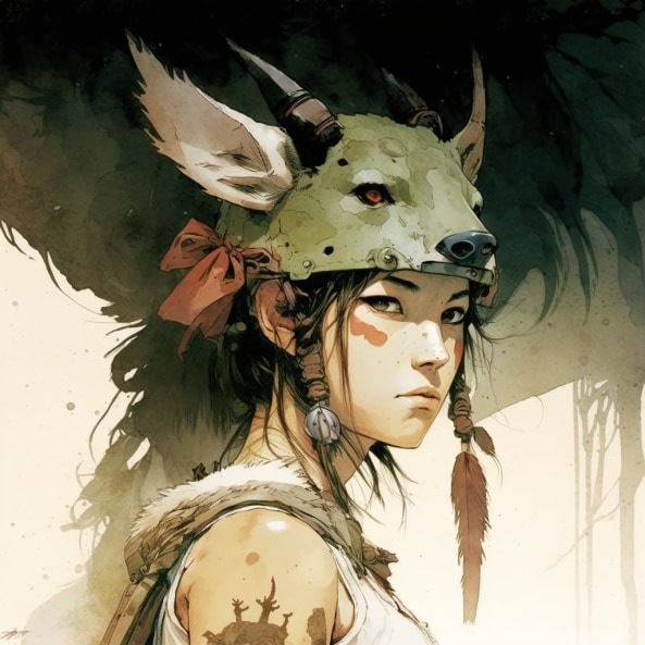 princess-mononoke-art-style-of-travis-charest