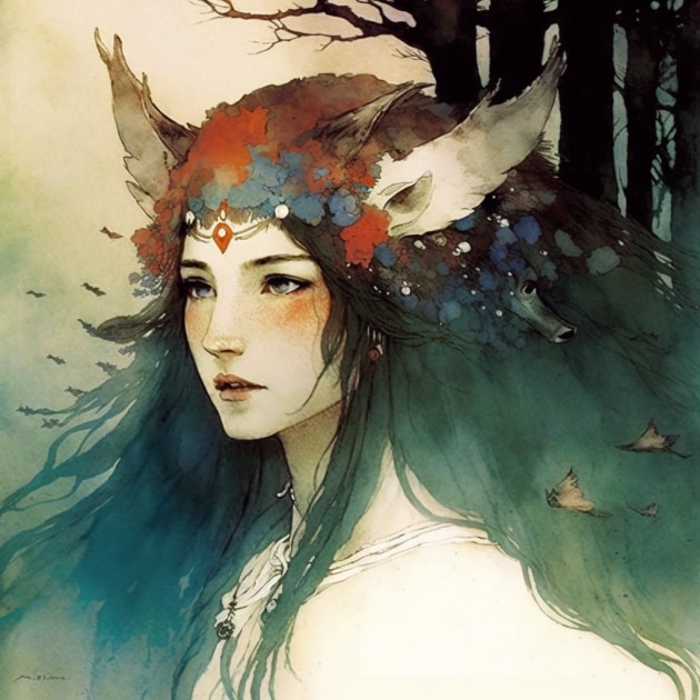 princess-mononoke-art-style-of-warwick-goble