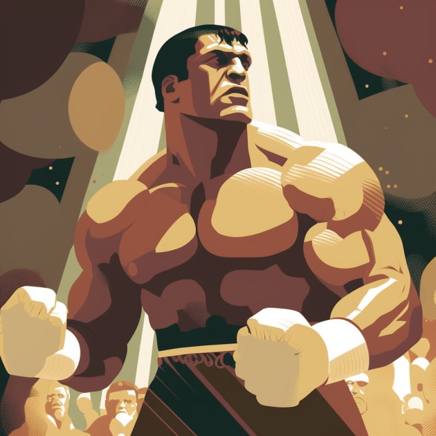 Rocky Balboa in the Art Style of Aaron Douglas