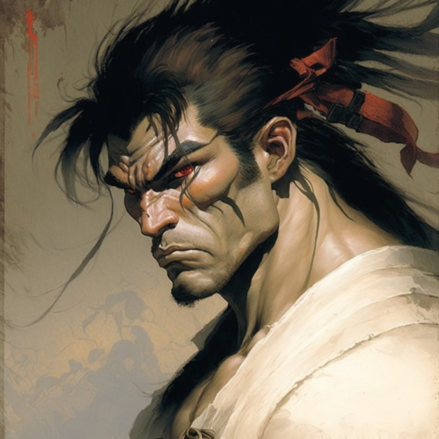 Ryu in the Art Style of Gerald Brom