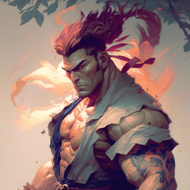 Ryu in the Art Style of Gerald Brom