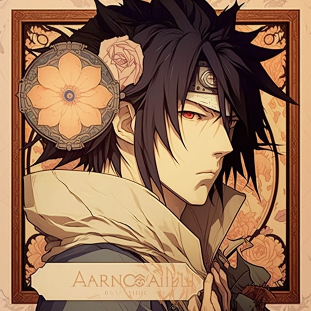 sasuke-uchiha-art-style-of-alphonse-mucha