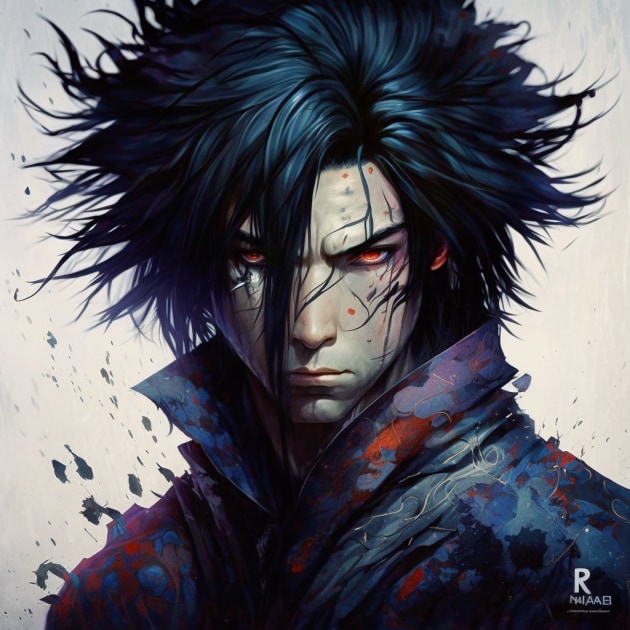 sasuke-uchiha-art-style-of-karol-bak