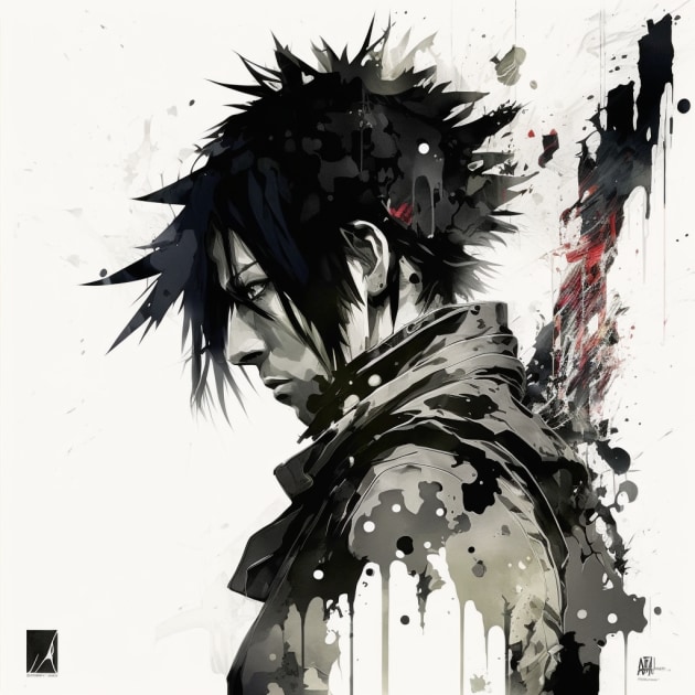 sasuke-uchiha-art-style-of-yoji-shinkawa