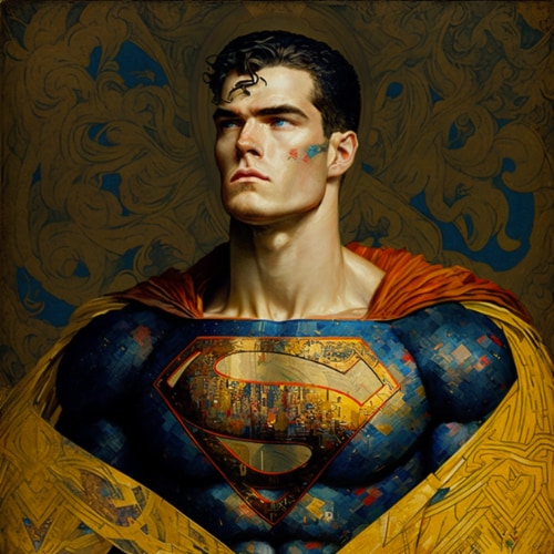 superman-art-style-of-gustav-klimt