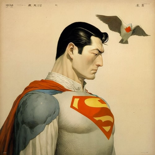 superman-art-style-of-ohara-koson