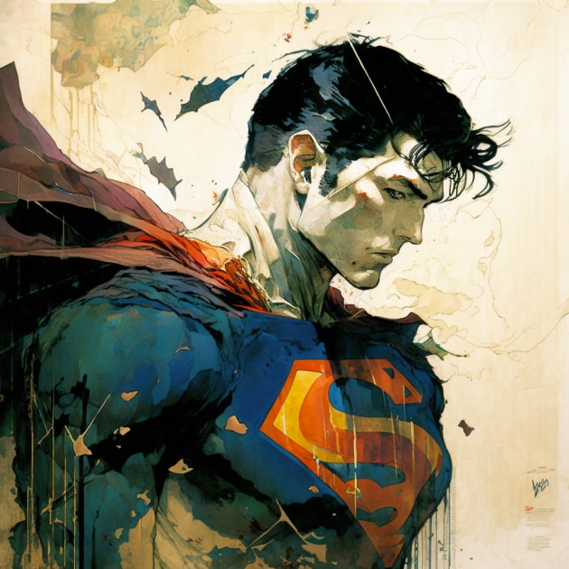 superman-art-style-of-yoshitaka-amano