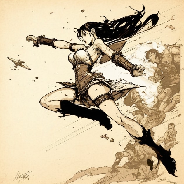 tifa-lockhart-art-style-of-heinrich-kley