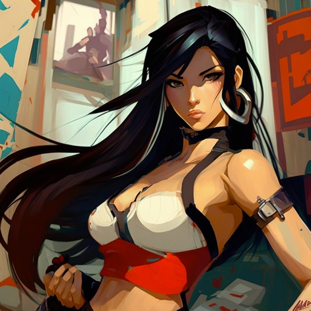 tifa-lockhart-art-style-of-isaac-maimon