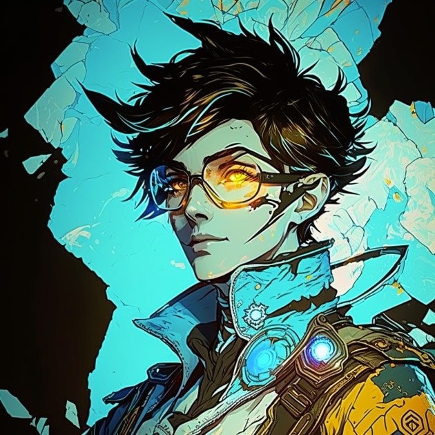 Tracer in the Art Style of Harry Clarke