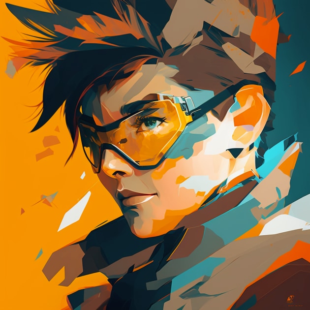 Tracer in the Art Style of Aaron Douglas