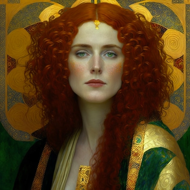 triss-merigold-art-style-of-gustav-klimt