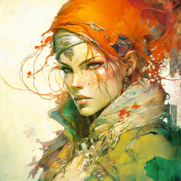 triss-merigold-art-style-of-yoshitaka-amano