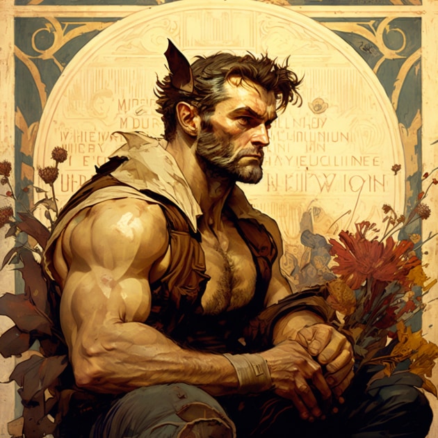 wolverine-art-style-of-alphonse-mucha