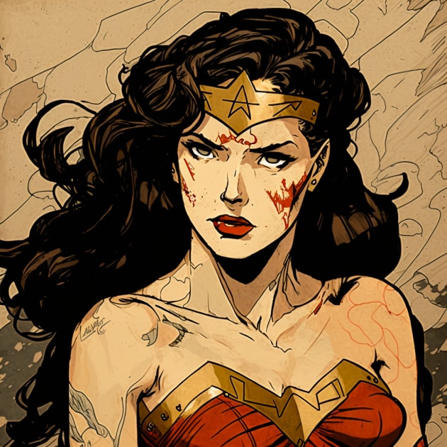 wonder-woman-art-style-of-egon-schiele