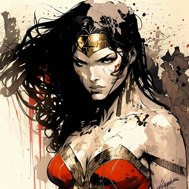 wonder-woman-art-style-of-yoshitaka-amano