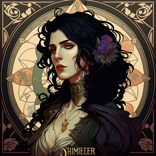 yennefer-art-style-of-alphonse-mucha